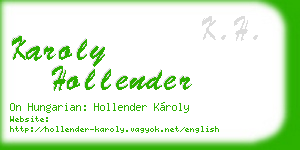 karoly hollender business card
