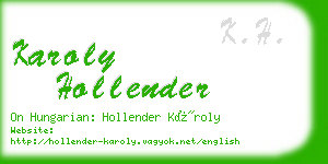 karoly hollender business card